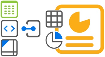 connect spreadsheets, queries, and reports to tables and charts in presentations