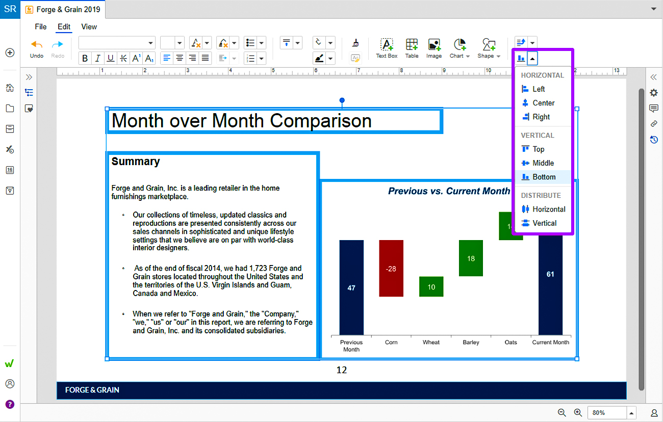 align slide content