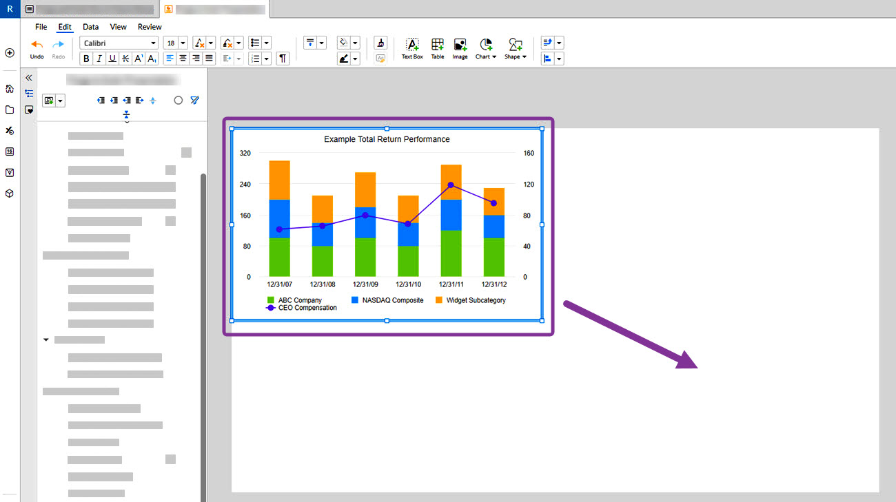 insert a chart in a Workiva presentation