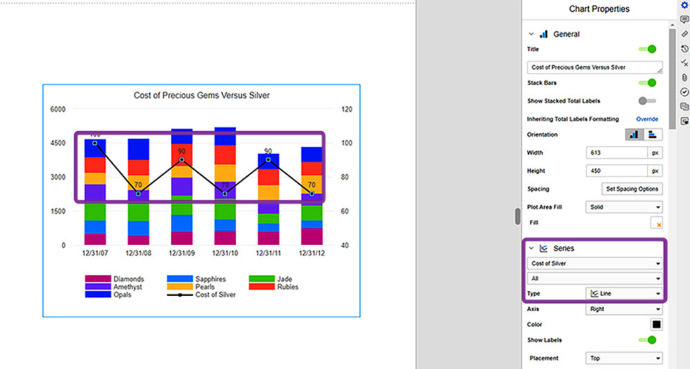 change a chart type in Workiva