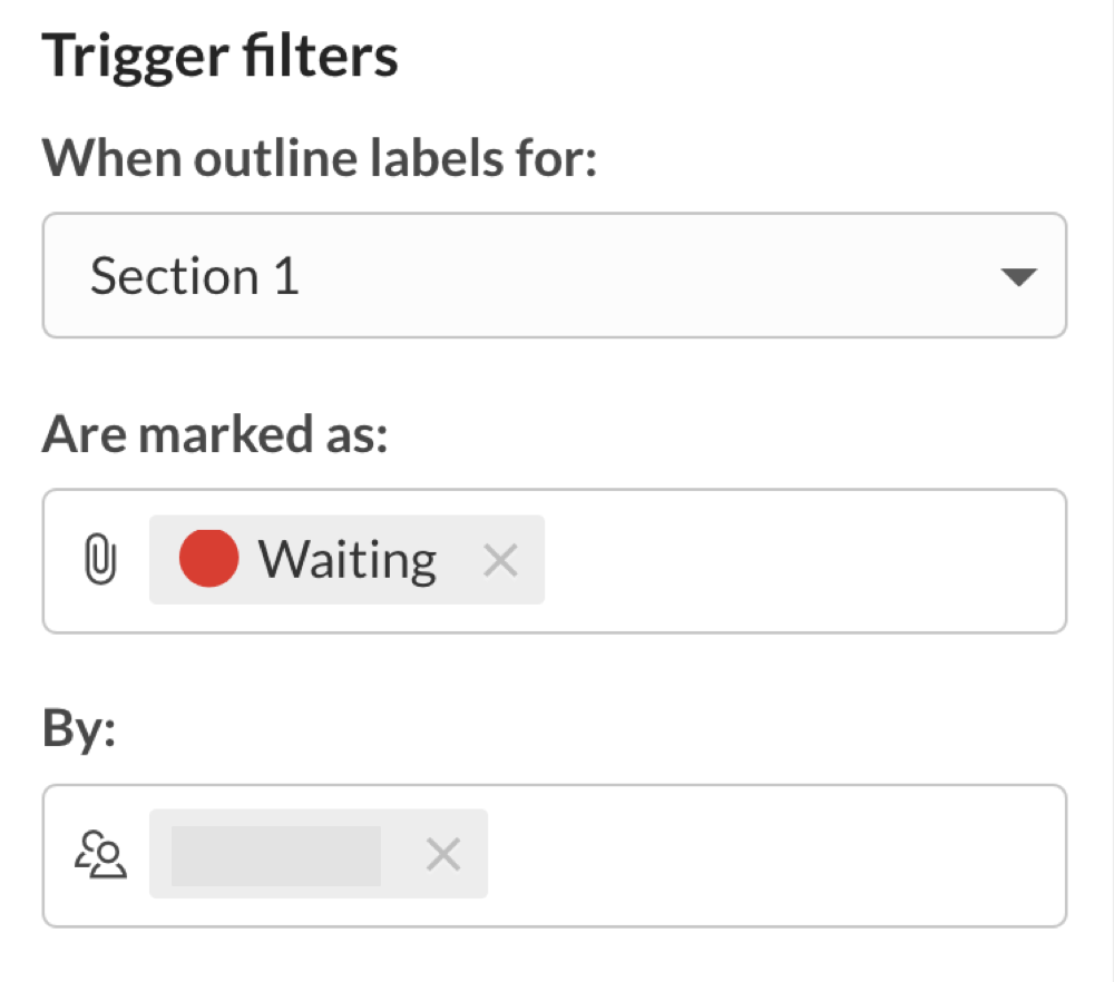 define the paramaters for the trigger event in the trigger section