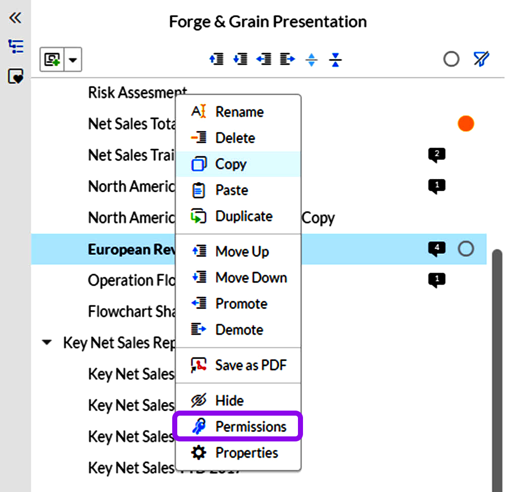 individual slide permissions