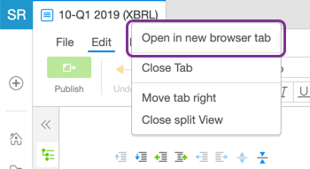 Opening a document in a new tab