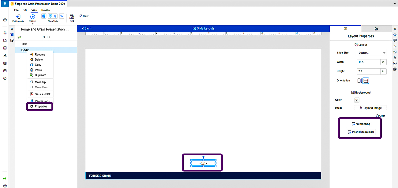 select a slide number