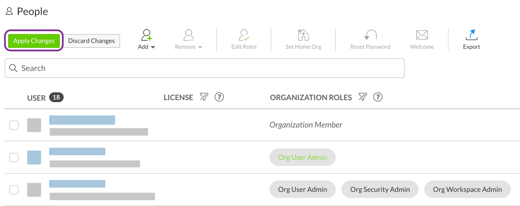 Apply changes