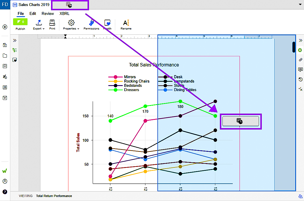 view chart data tab