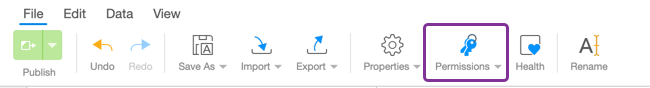 Permissions in the File tab