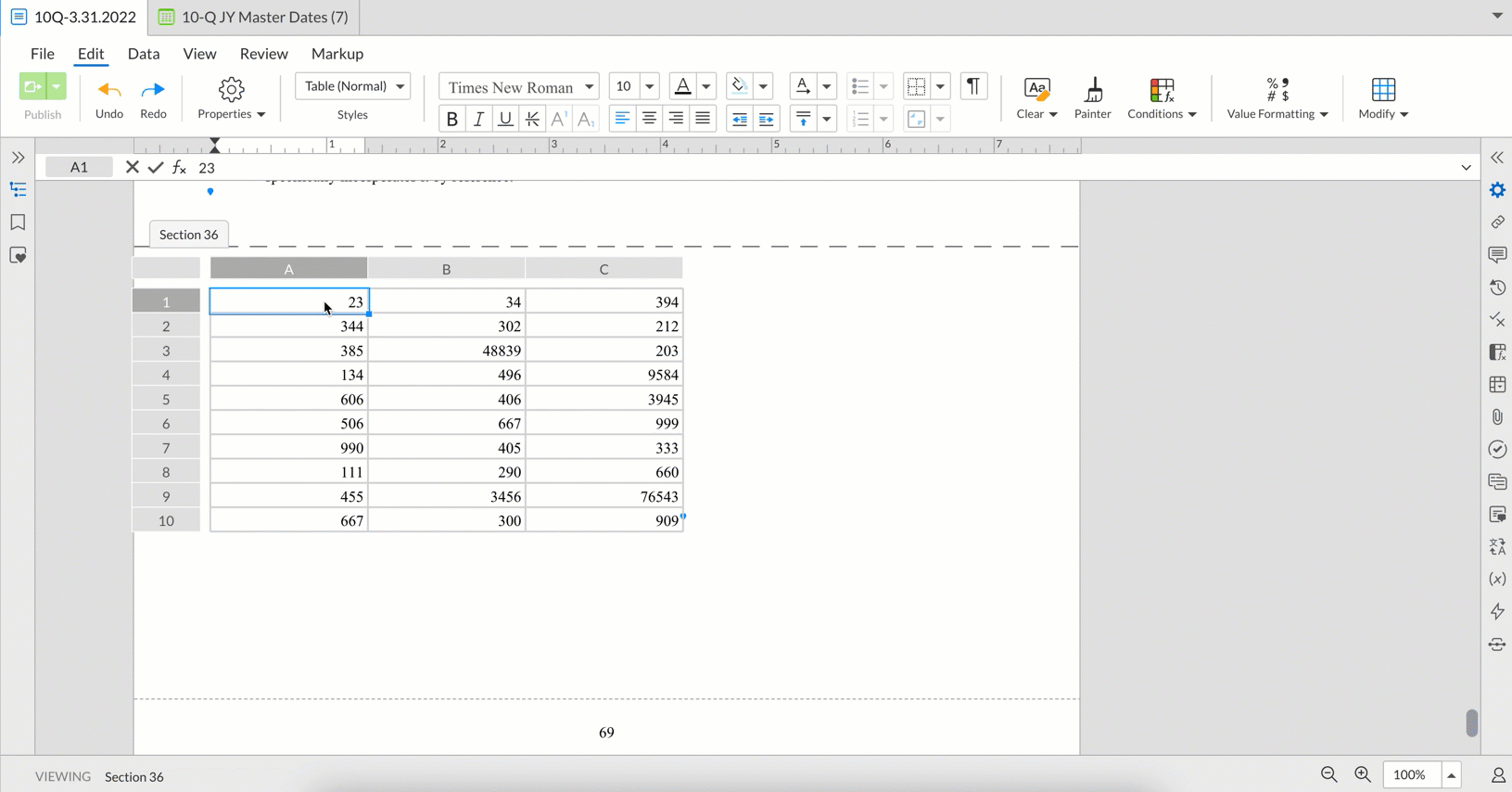 Highlight a table and press backspace to delete it