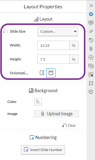 changing slide dimensions