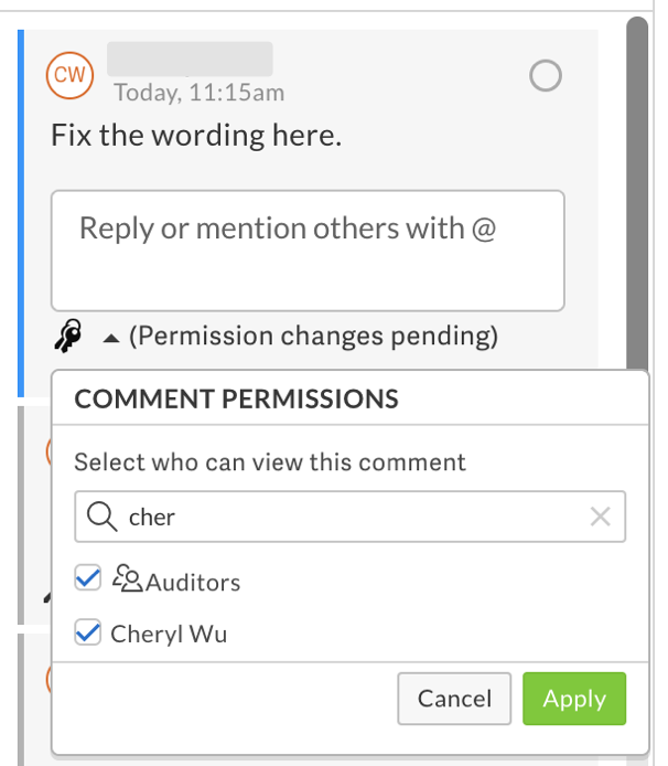 Apply changes to permissions