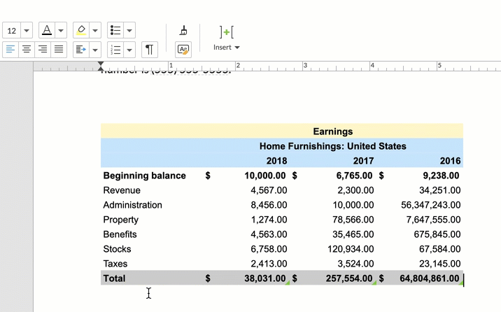 Use the ruler bar to indent