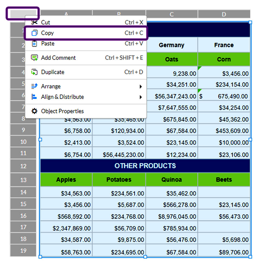 Copy all of a table
