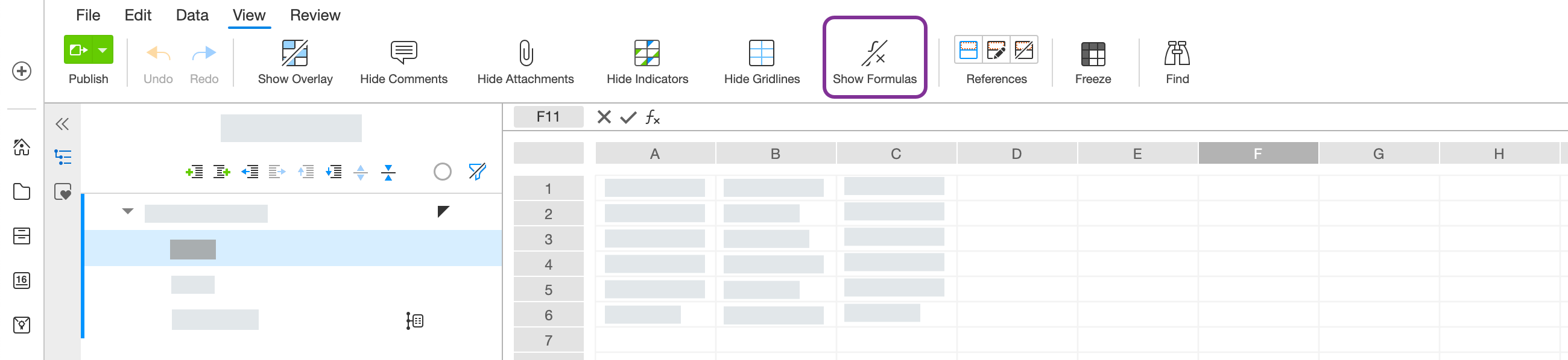 Show/Hide Formulas