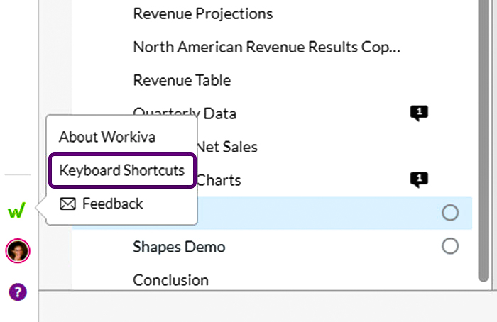 keyboard shortcuts for shapes