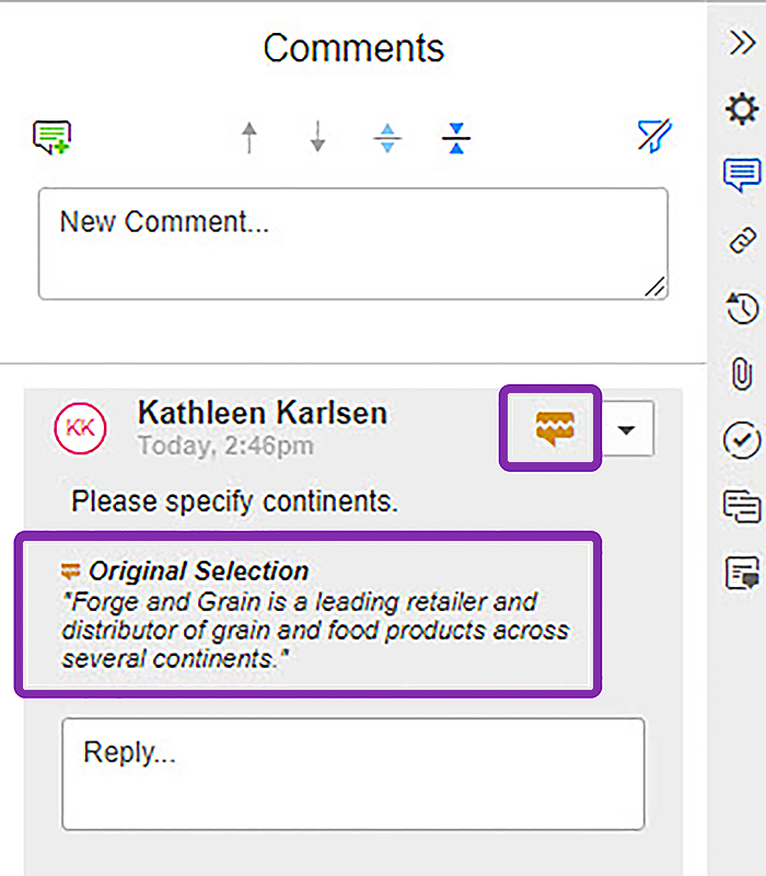 disconnected comment indicator