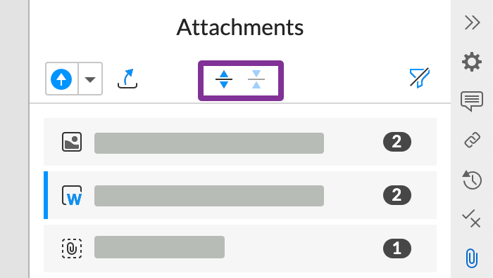 use the expand and collapse icons to show more or less information
