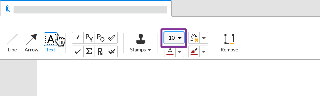 click to add a text box and use the toolbar to change the font size
