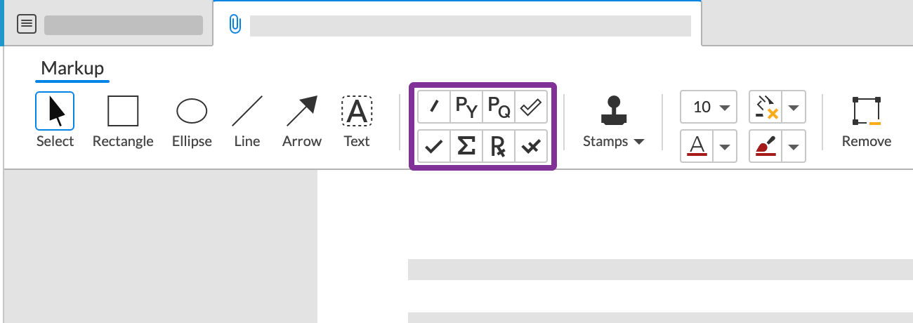 add icons using the options in the toolbar