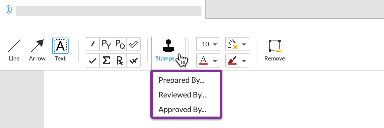 add a stamp that includes your username and date