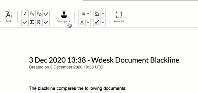 click and drag the corner of the stamp to show all information