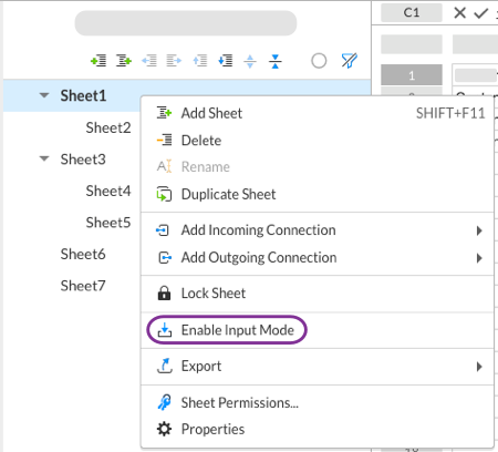 Right click and select enable or disable input mode