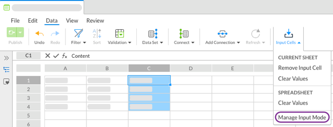 Select manage input mode