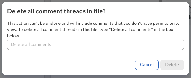 Confirm to delete comments