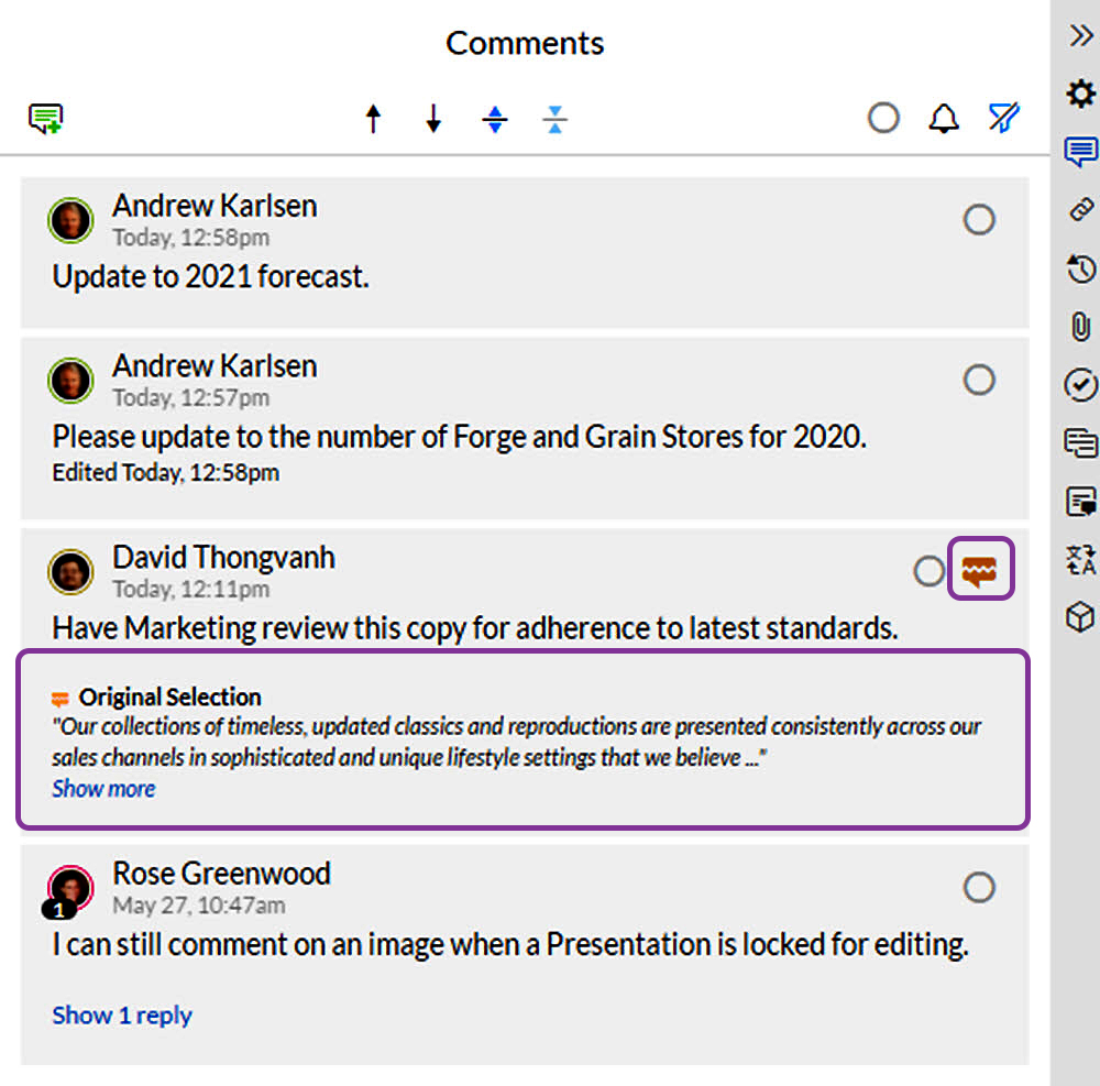 working with disconnected comments