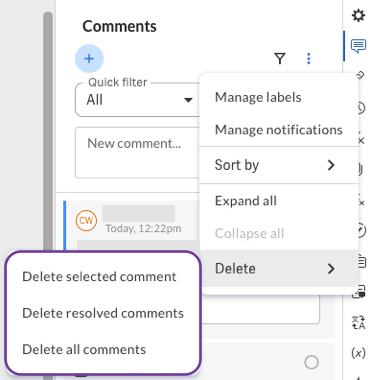 Opening three dots menu to delete