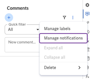 Manage comments notifications