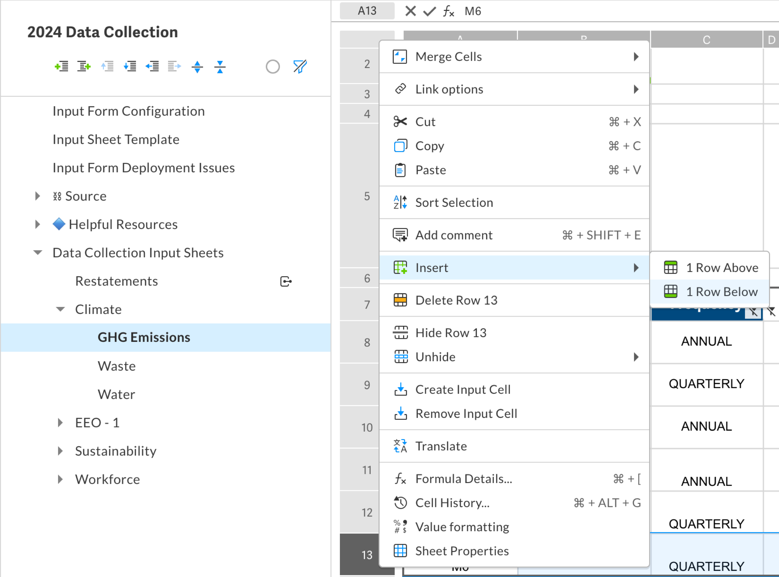 Use Data Collection spreadsheet as source for metric values in ...