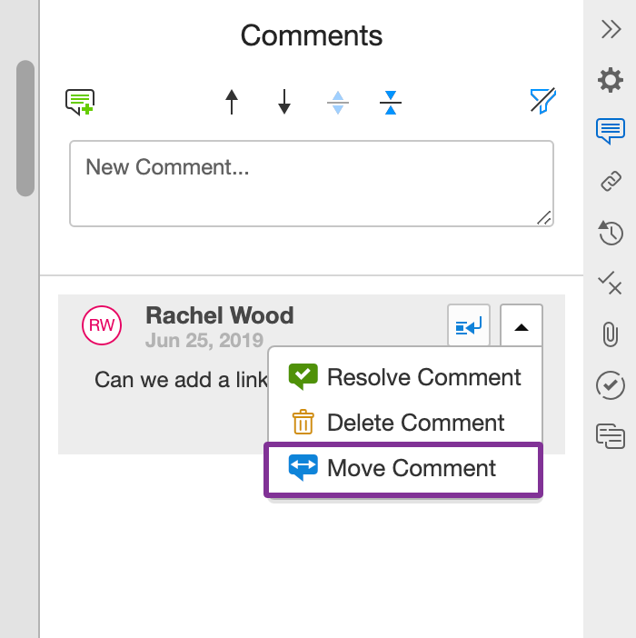 Move a comment