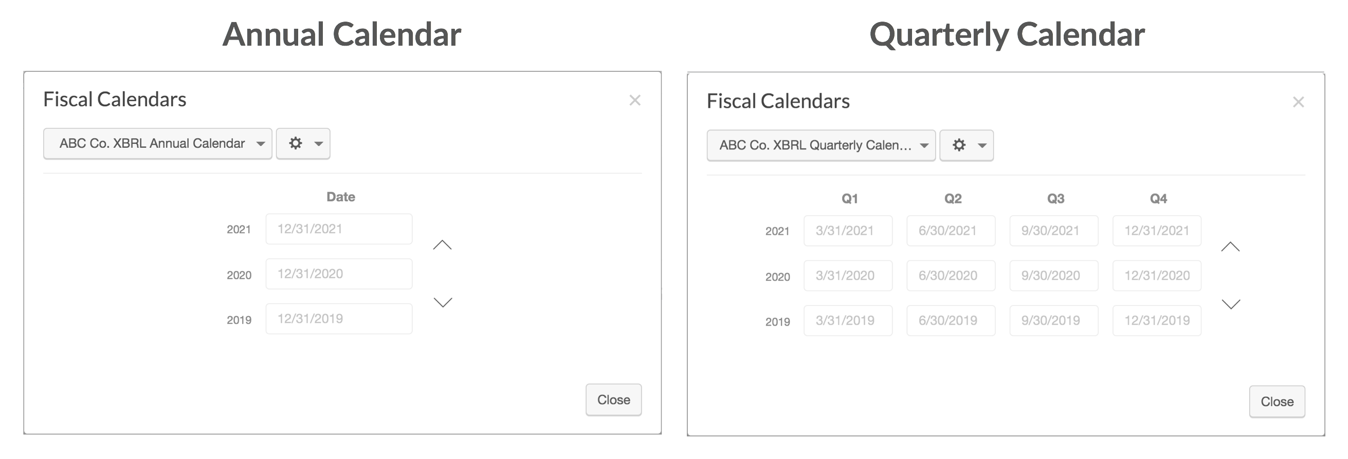 Create fiscal calendars