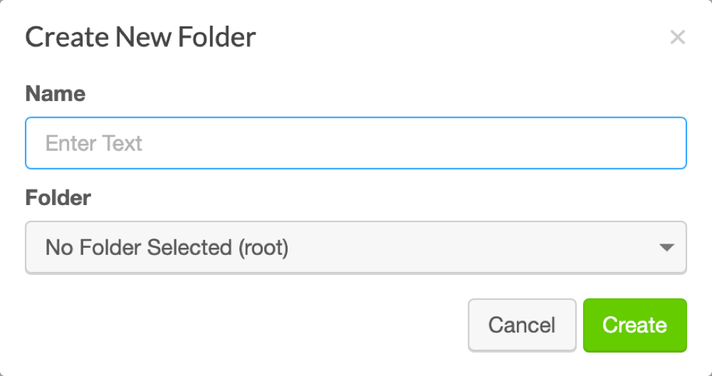 Create Folder modal