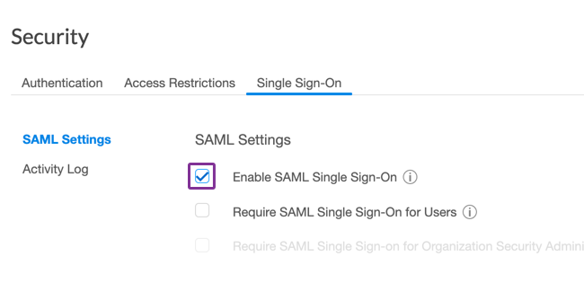 Enable Single Sign-on