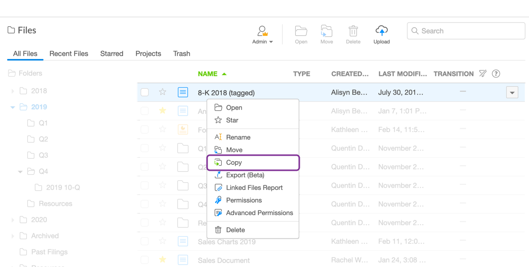 Copy a file or folder – Support Center