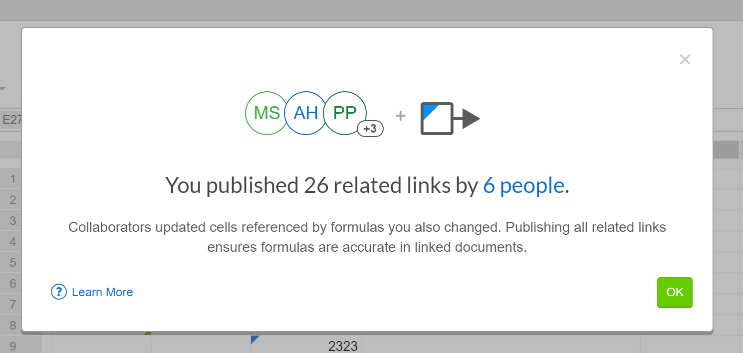 Notification Publish all links