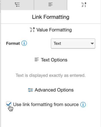 Include Link formatting from Source