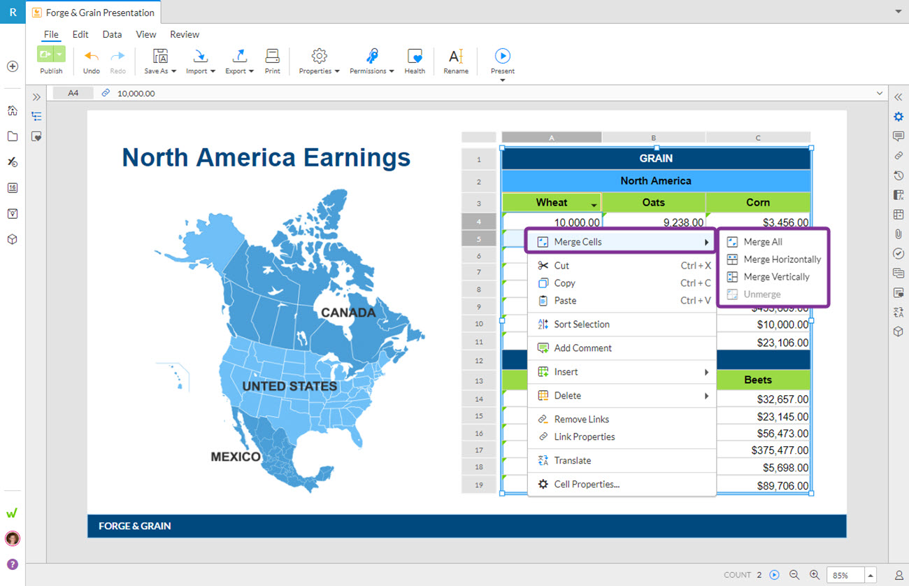 Tables in Presentations Workiva Support Center