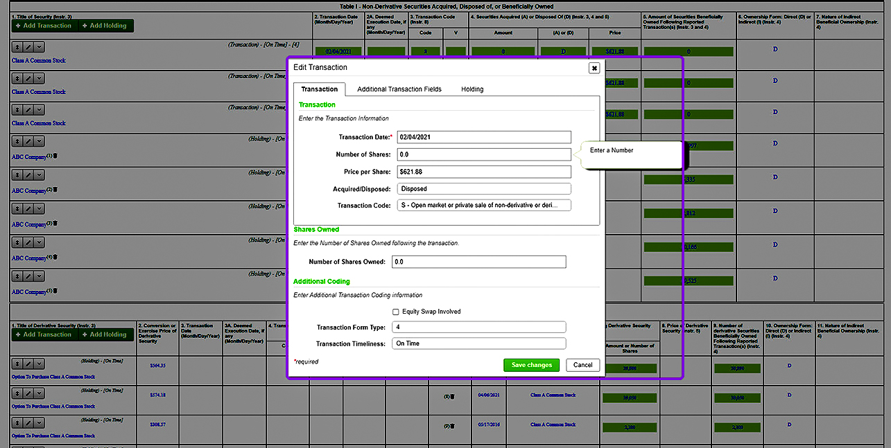 edit in the transaction wizard