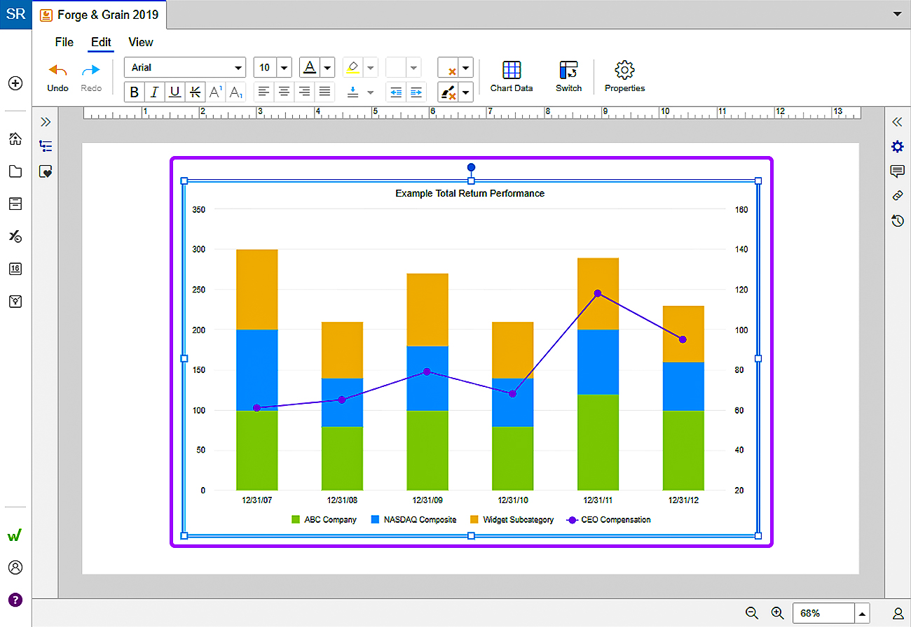 delete a chart in Presentations