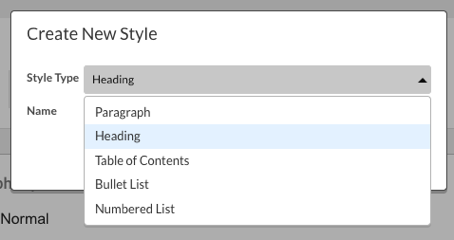 Style type categories