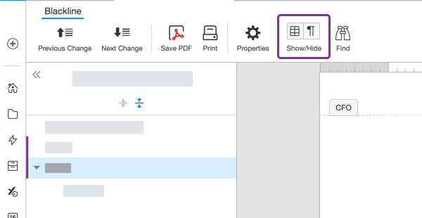 Edit blackline view