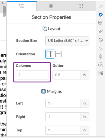 choose the number of columns