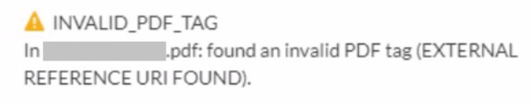 Invalid PDF Tag