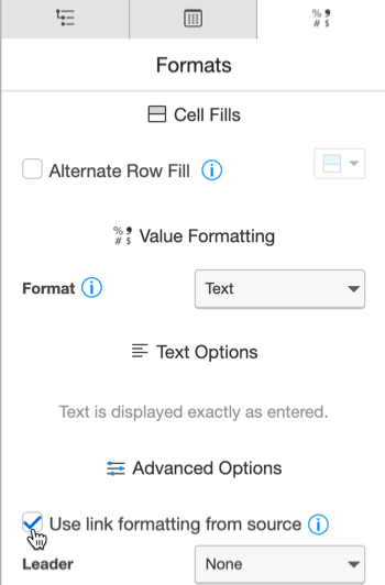 Use Link Formatting from Source