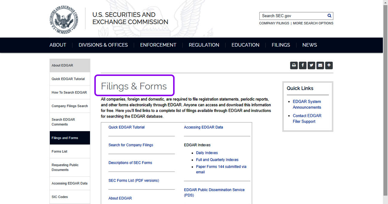 download forms filed with the SEC