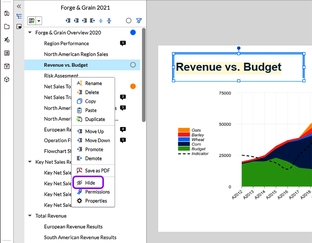hide slides in Presentations