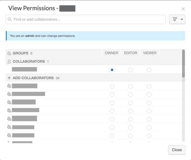 View Permissions settings
