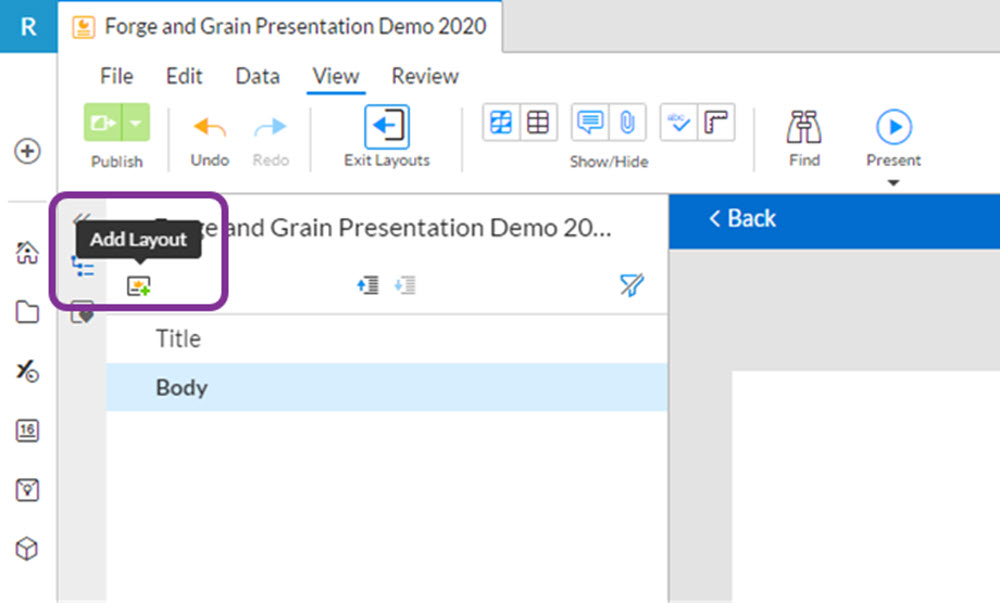 create a new slide layout